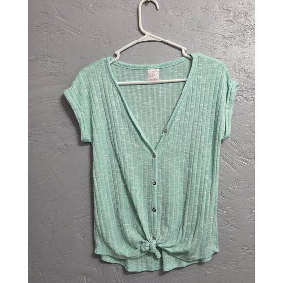 No Boundaries Light Blue Short Sleeve Women's Shirt Size Small - Picture 3 of 8